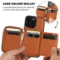 thumbnail image 4 of Funda tipo cartera tipo bandolera Bocasal para iPhone 16 Pro Max, color marrón, 4 of 8