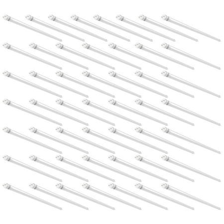Sunco Lighting 50 Pack 4FT T8 LED Tube, 18W=40W, Fluorescent, Frosted Cover, 6000K Daylight Deluxe, Single Ended Power (SEP), Ballast Bypass, Commercial Grade - UL Listed