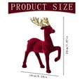 thumbnail image 4 of Christmas Decorative Elk Desktop Ornaments - Christmas Reindeer Decoration, Red Velvet Standing Deer Statues Small Elk Centerpiece for Xmas Holiday Party Dinner Tabletop Decorations, 4 of 8