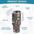 thumbnail image 2 of Yayeee 40oz Stainless Steel Tumbler with Straw and Handle Double-Wall Insulated Travel Water Bottle, Gray Halloween Skeleton, 2 of 8