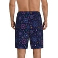 thumbnail image 2 of Balery Stars And Gradient Colorful Snowflakes Men's Cotton Knit Pajama Shorts Waistband & Pockets,Short Pajama Pants-Medium, 2 of 8