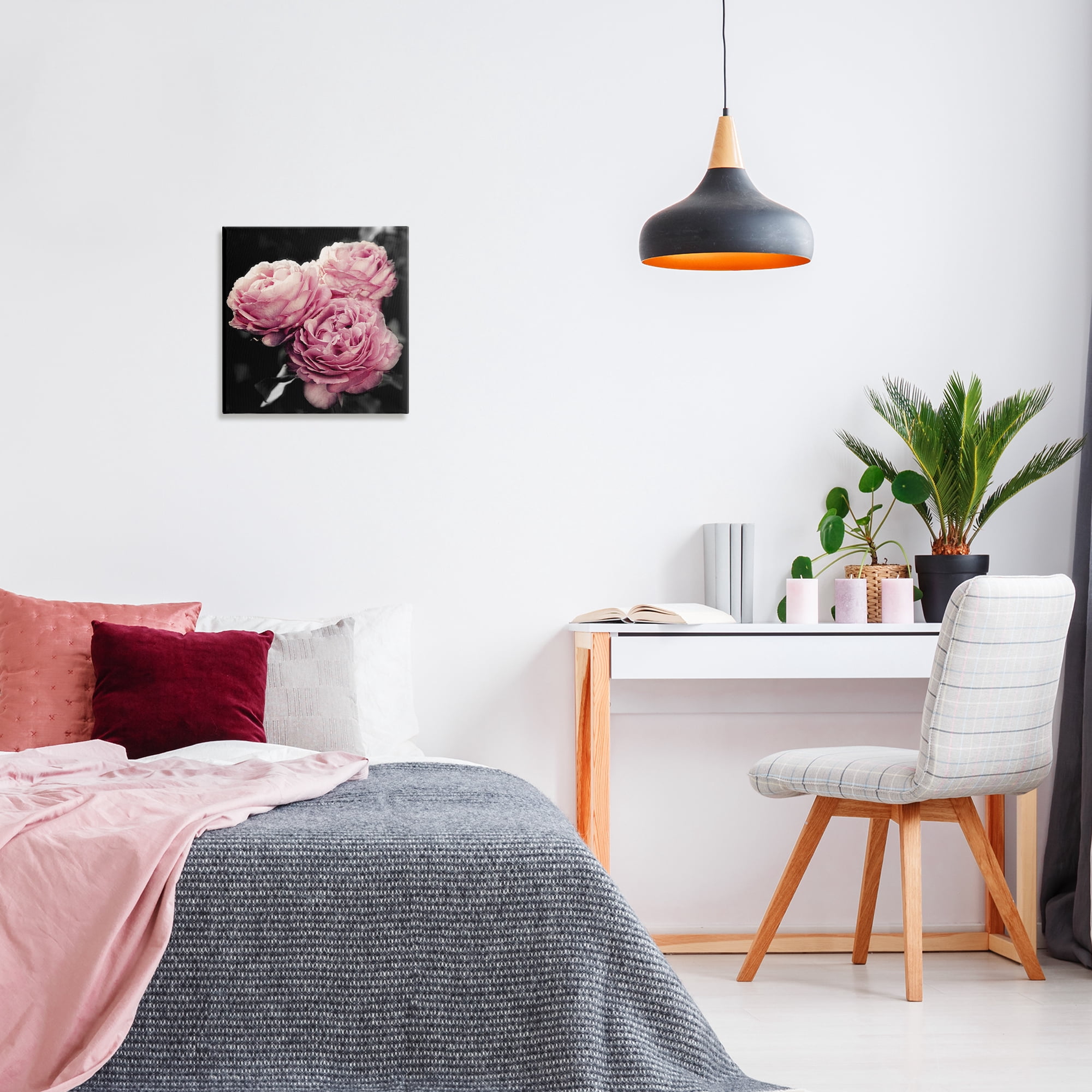 Stupell Industries Full Blooming Roses Plants & Flowers Photography Wrapped Canvas Art Print Wall Art, 17 x 17
