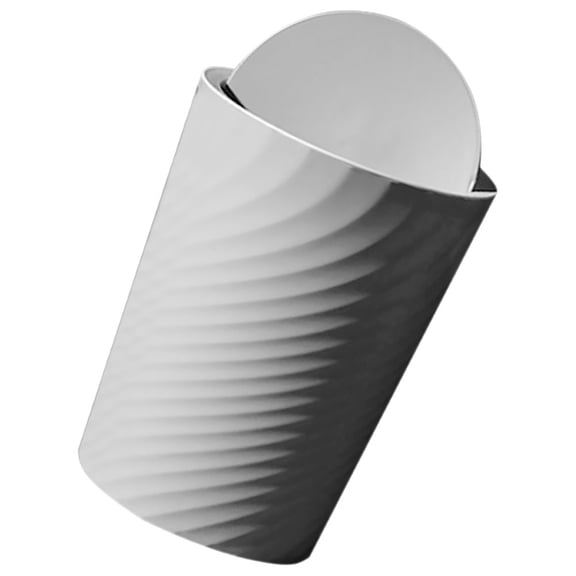 STOBOK Swing Lid Plastic Trash Can Grey for Indoor Use Kitchen Bathroom and Office Storage