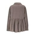 thumbnail image 5 of Womens Corduroy Shirts Jacket Peplum Shacket Jacket Casual Long Sleeve Button Down Blouses Tops Fashion with Pockets Coffee XXL, 5 of 7