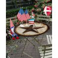 thumbnail image 5 of Vintage Rustic USA Stars Fitted Round Tablecloths Elastic Edged Table Covers 45"-54",Primitive Western Country Waterproof Dining Room Table Cloth for Kitchen Holiday Party Tables Decor, 5 of 6