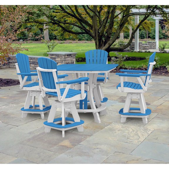 OS Home and Office CS130BW-K Five Piece Square Counter Height Dining Set in Blue