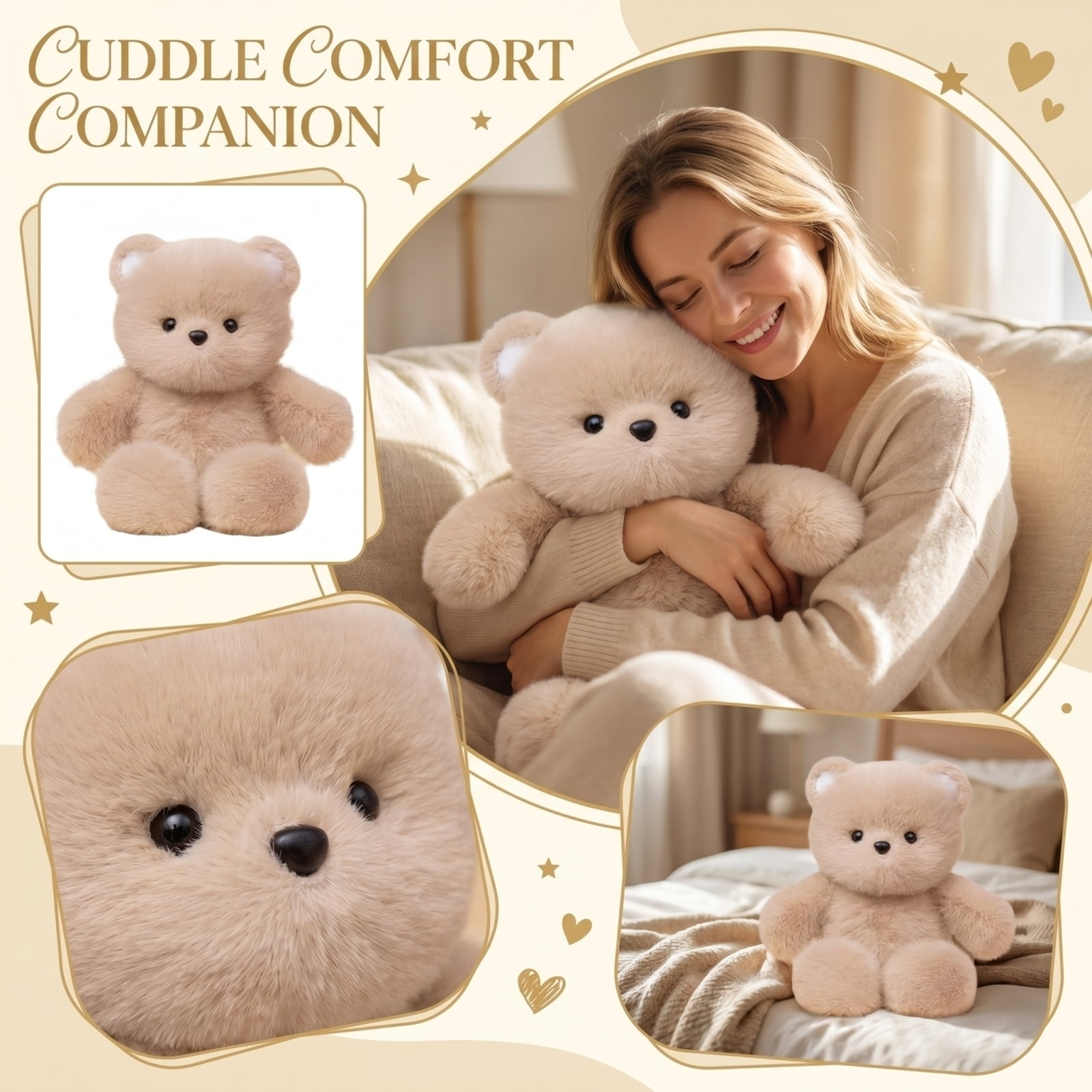Adorable Bear Animals Plush Toy – Small Stuffed Animal for companying , Soft Perfect Gift for All Ages