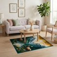 thumbnail image 3 of ODIKA 4'x6' Washable Area Rug Vintage Landscape Border Woodland Scenery Prints Cabin Wildlife for Dorm Room, Small Living Stain Resistant Low Profile, Easy Care, 3 of 7