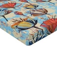 thumbnail image 4 of Ambesonne Floral Design Fitted Sheet, Modern Tulip Artwork, California King, Cream Pale Azure Blue Red, 4 of 5