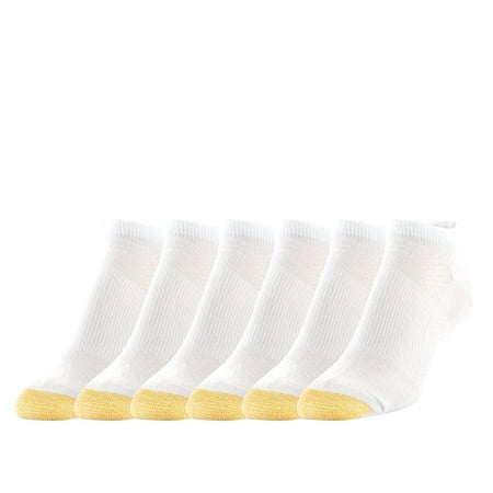 

Gold Toe Women s No Show Sport Socks with Arch Support 6-Pairs White Medium
