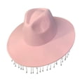 thumbnail image 1 of Women Cowboy Hat Wide Brim Rhinestone Tasseled Western Large Cap, 1 of 2
