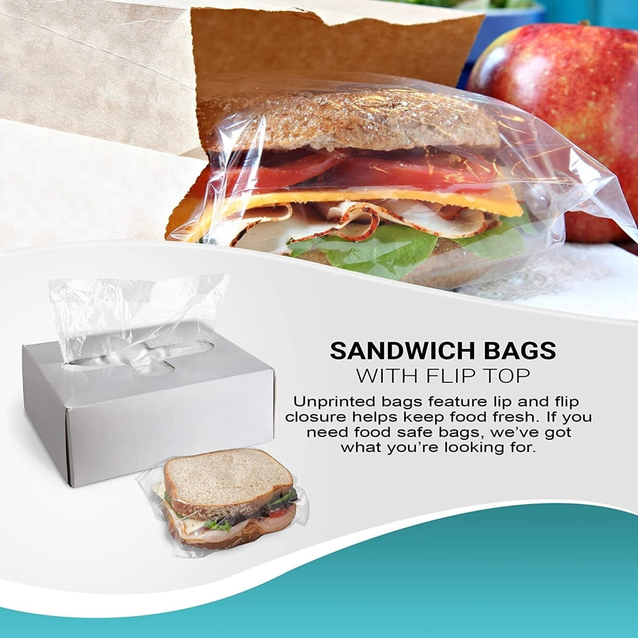 100 Quality Clear Plastic Food Grade Bags Sandwich Storage Polythene - All  Sizes