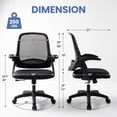 thumbnail image 2 of CELTOSS Ergonomic Office Chair, Mid Back Mesh Computer Desk Chair, Flip-Up Arms, Adjustable Lumbar Support for Home Office, Black, 2 of 10