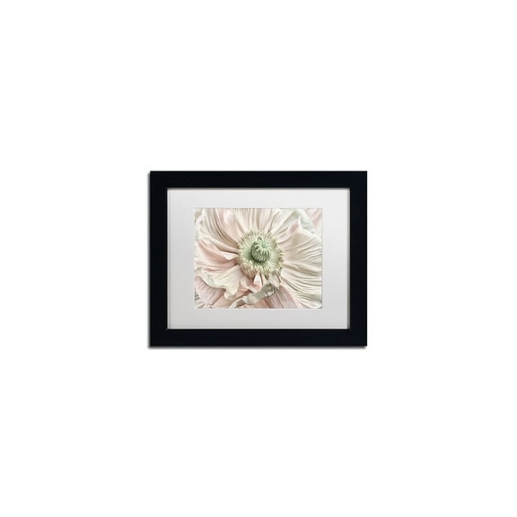 Trademark Fine Art 'Pink Poppy' Canvas Art by Cora Niele, White Matte, Black Frame