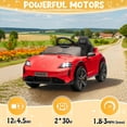 thumbnail image 3 of UBesGoo 12V Kids Ride On Car Licensed Porsche Taycan, Power Wheels Electric Car with RC, Headlights, Music - Red, 3 of 9