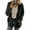Black, variant on BAETEUY Women Plush Coat Long Sleeves Single-breasted Jacket with Pockets