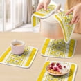 thumbnail image 5 of Yellow Daisy Pot Holders for Kitchen Heatproof Potholder, 4 Pack Farmhouse Floral Yellow Striped Hot Pads Multipurpose Oven Pads Cloth Potholders Trivet for Cooking and Baking, 5 of 8
