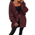 thumbnail image 2 of Cardigans pour Femmes 2025 Ouvert Manches Longues Col Rabattu Veste Manteau Cardigan pour Femmes, 2 of 7