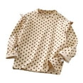 thumbnail image 1 of CAUYDY Chandails en Molleton à Col Rond pour Filles Manches Longues Automne Hiver Printemps Chandail Décontracté Vêtements (Marron, 4-5 Ans), 1 of 3