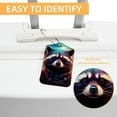 thumbnail image 3 of Raccoon Square PU Leather 2 Pack Travel Tag - Bag Tag - Suitcase Tag with Privacy Cover and Stainless Steel Ring - Suitable for Travel, Backpack, and Handbag, 3 of 7