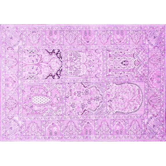 Ahgly Company Indoor Rectangle Animal Purple Traditional Area Rugs, 2' x 3'
