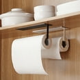 thumbnail image 3 of Fmxomd Paper Towel Holder - Self-Adhesive, Wall Mounted, Stainless Steel Kitchen Roll Dispenser Under Cabinet, Black, 3 of 9