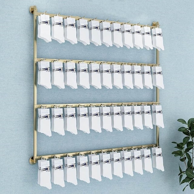 Wall-mounted Socks Storage Organizer Keychain Display Stand,metal Retail Jewelry Organizer Necklace Holder Earring Hanger,toys Keyring Hats Display Rack,space-saving Hook Shelves,for Mall,exhibition