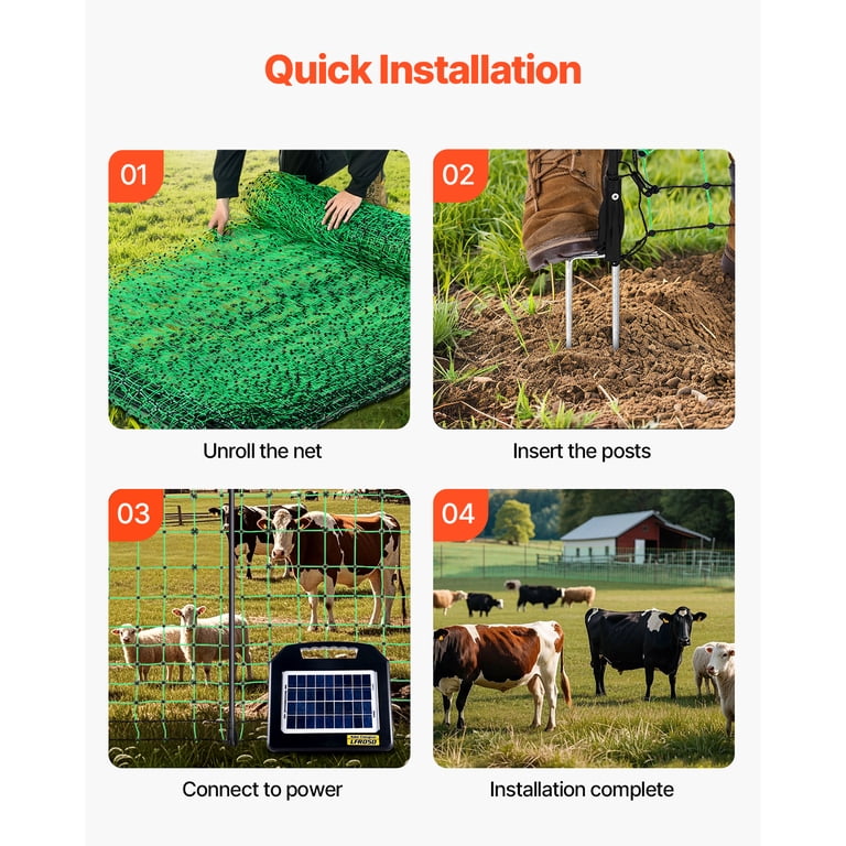 KFFKFF Electric Fence Netting, 50" x 164', Livestock Containment photo 6
