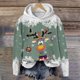 thumbnail image 2 of WILLBEST Sudadera de Mujer con Capucha, Estilo Casual, con Estampado Navideño de Ciervos con Cabeza Grande y Copos de Nieve Cuello Redondo, Manga Larga y Diseño Ligero Mediana, 2 of 4