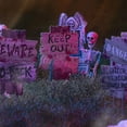 thumbnail image 2 of 3 uds decoraciones Halloween JanHm jardín acera césped señales de advertencia, 2 of 3