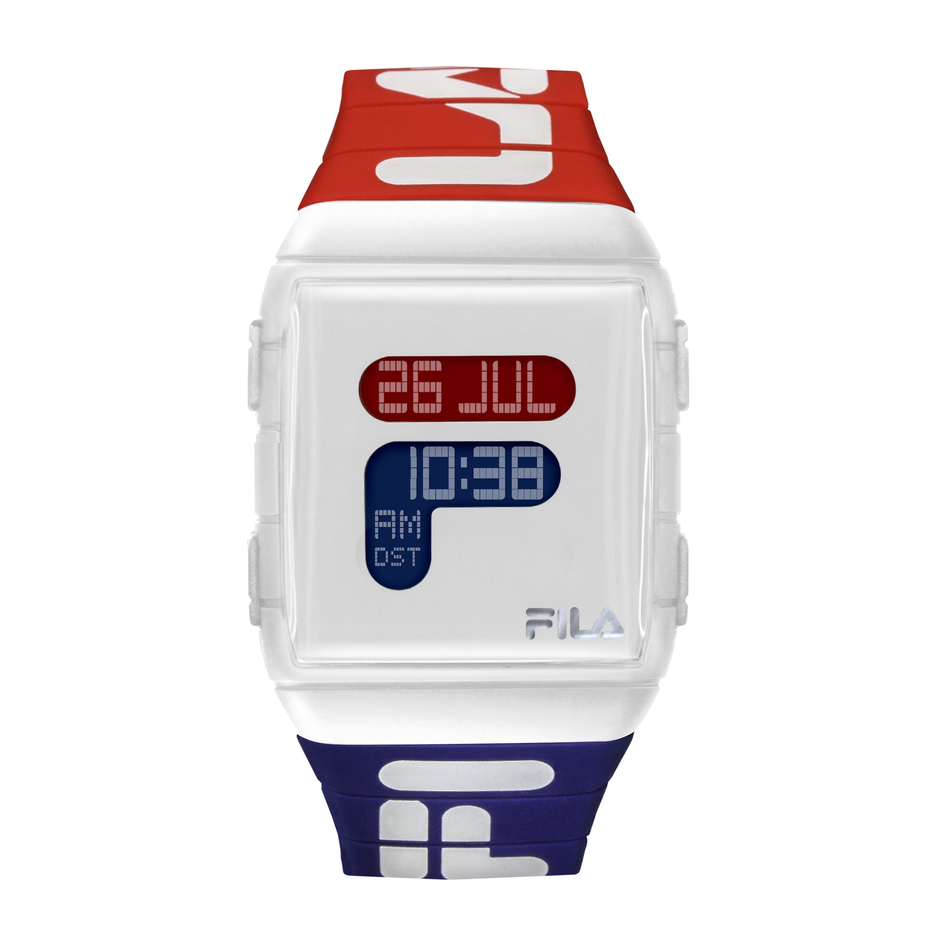 FILA Filastyle Classic White, and Blue Unisex Digital Watch 38-105-005