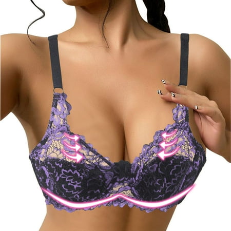 

WOXINDA Women Lace Bra Thorn Plus Size Underwear Bra Bras for Women 36c Compression Bras for Women