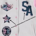 thumbnail image 6 of Disney Lilo,Stitch and Angel Varsity Bomber Jacket - Little and Big Girl Sizes 4-16, Light Grey/Pink, 10-12, 6 of 8
