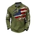 thumbnail image 3 of Havenx Men's We the People T-Shirt Long-Sleeved Waffle Fabric Shirts American Flag Printed Buttons Polo Sweatshirt Cross Patriotic Freedom 250 Years Of Freedom Tees,Camouflage Green L, 3 of 4