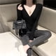 thumbnail image 3 of V Neck Women Sweaters Tops Striped Knitted Kawaii Cute Crochet Harajuku Pullover Ladies Sweater High Quality Clothes 2024 Trend, 3 of 5