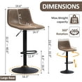 thumbnail image 3 of Juego de 2 taburetes de bar, sillas giratorias de altura ajustable con reposapiés y parte trasera en forma de L, taburetes de mostrador de piel clásico para isla de cocina, bar del hogar, 3 of 4