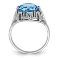 thumbnail image 2 of Solid 14k White Gold 10mm Blue Topaz Engagement Ring Size 9, 2 of 6