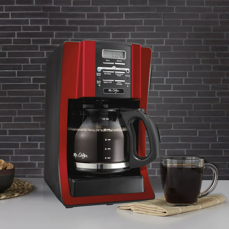 Mr. Coffee 12 Cup Programmable Red Coffee Maker