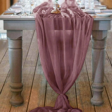 

Table Chiffon Tablecloth Runner Wedding Party Runner Bridal Inch 29x122 Home Textiles