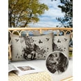 thumbnail image 2 of Pack of 2 Outdoor Pillow Covers, Running Horse Animal Retro Newspaper Pattern Waterproof Square Throw Pillowcase Cushion Decorative Pillow Covers for Couch Patio Tent, 20x12 in, 2 of 6