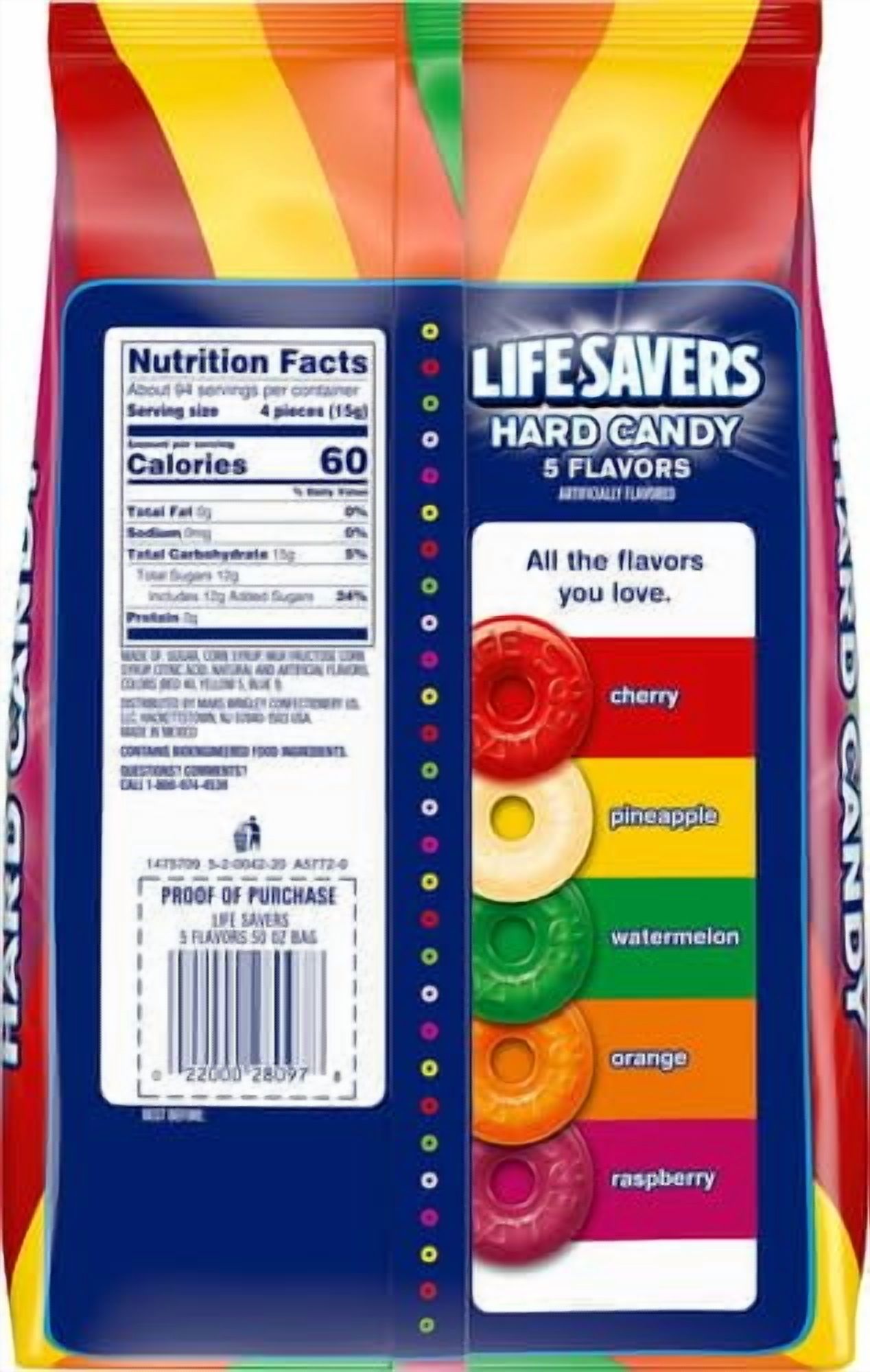 LifeSavers Hard Candy, Original Five Flavors, 50 Oz Bag (Pack of 2)