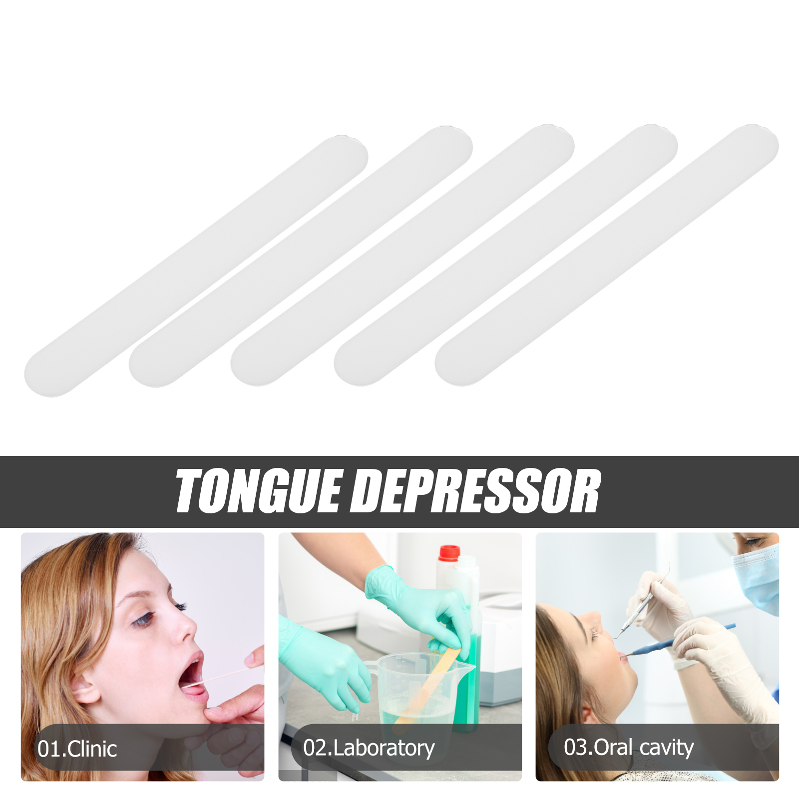 25pcs Professional Tongue Depressors Plastic Stirring Sticks Tongue  Depressor Sticks