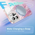 thumbnail image 2 of Cute Marble Case for iPhone 16 Pro Max Built with Screen Protector,  [Military Grade Drop Tested] Stylish Full Body Shockproof Protective Rugged TPU Case Wireless Charging for Women/Girls,Pink, 2 of 6