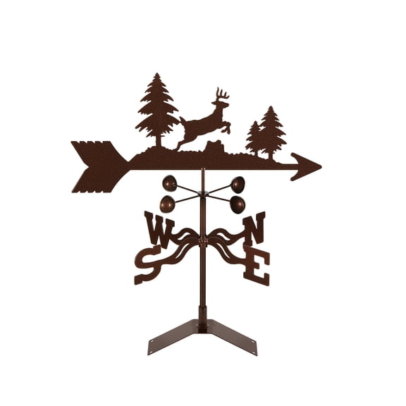 EZ Vane Jumping Deer Weathervane | Roof Mount | 14 Gauge Steel | Sealed Ball Bearings | Home or Garden