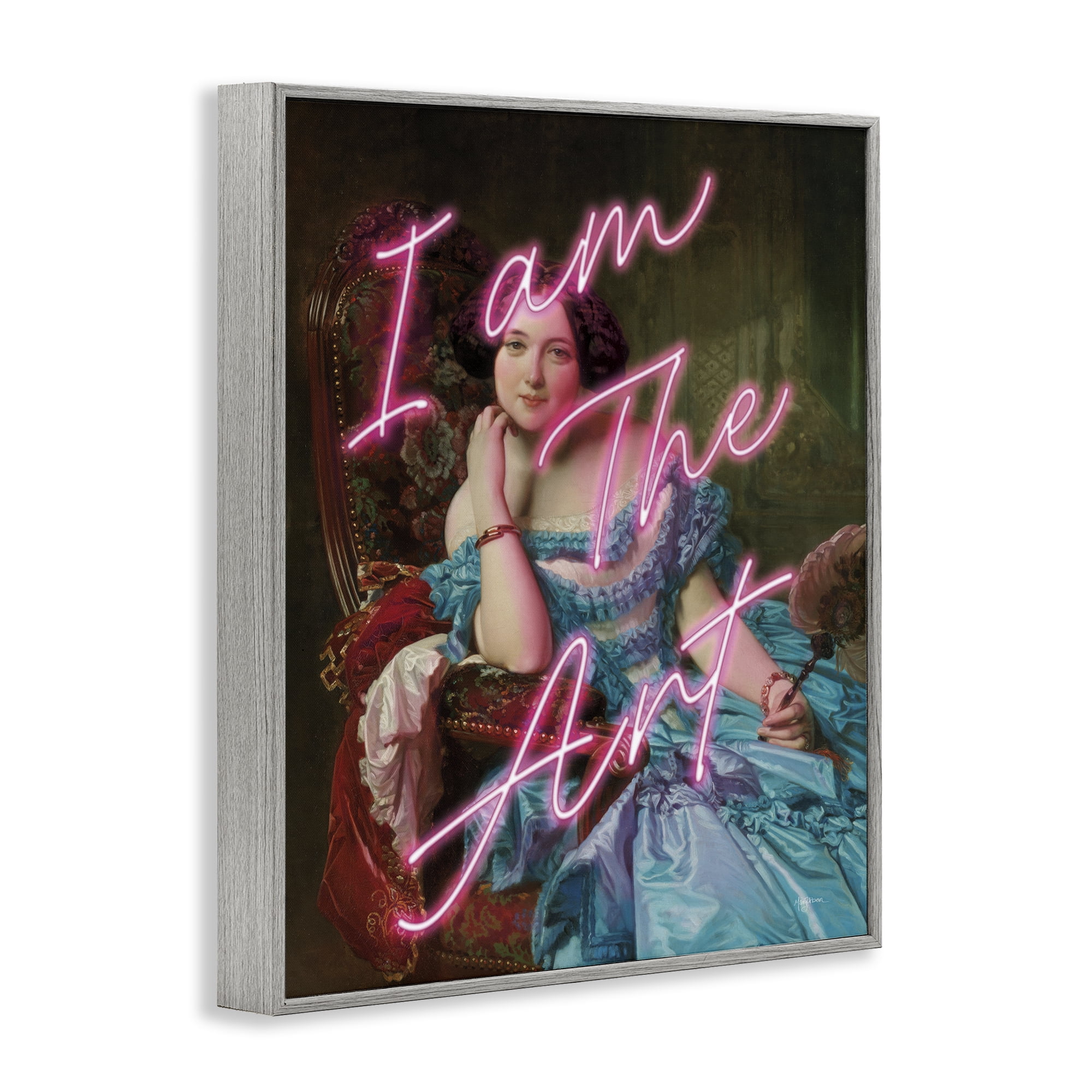 Stupell Industries I Am The Art Portrait Gray Framed Giclee Art, design by Mary Urban
