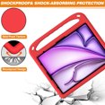 thumbnail image 3 of Dteck Case for iPad Air 11 Inch (M3/M2) 2025/2024, iPad Air 11 Inch Kids Case with Kickstand and Pencil Holder for Pencil Pro/USB-C, Lightweight EVA Shockproof Protective Cover for Boys Girls,Red, 3 of 5