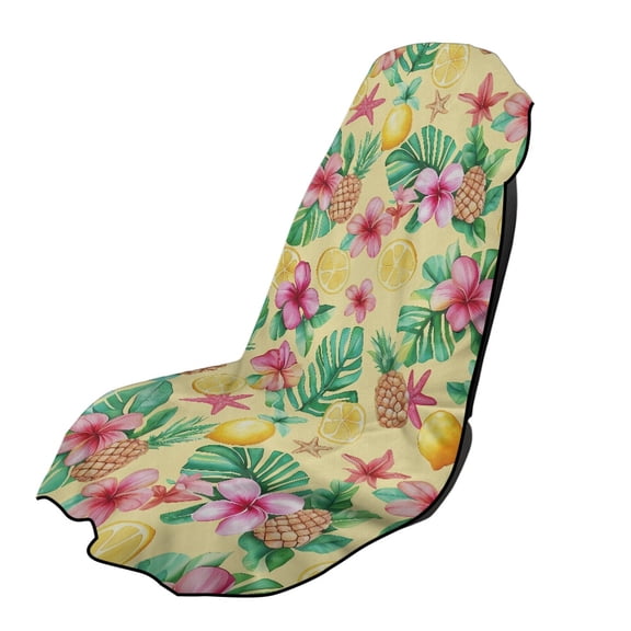 XYZCANDO Car Seat Towel Cover Tropical Fruit Flowers Car Seats Towel Protector for Running Workout Gym, Non-Slip Easy to Store Towel Car Seat Cover for Sedans Trucks