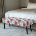 thumbnail image 2 of XYZCANDO Tropical Hibiscus Polyester Spandex Fabric Bench Covers with Stretch, Washable Scratch Resistant Bench Seat Cover for Bedroom, 2 of 9