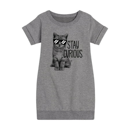 

Instant Message - Stay Curious Cat - Toddler & Youth Girls Fleece Dress