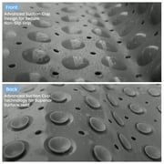 Lux Decor Collection Bath Tub Mat Non-Slip 40 x 16 Inch - Shower Mat for Bathtub with Suction Cups - Machine Washable (Gray)